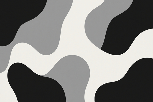 モノトーン抽象アート背景 モノトーン,抽象,背景,アート,デザイン,白黒,グレー,曲線,形,フラットのイラスト素材