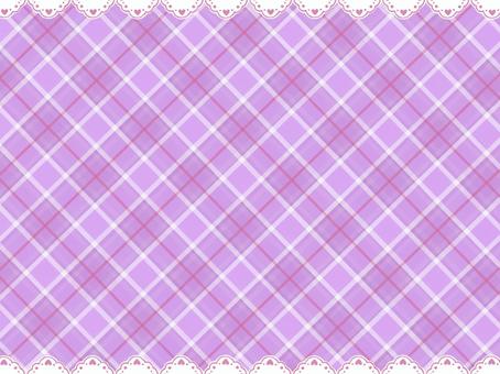レース チェック柄 紫 背景