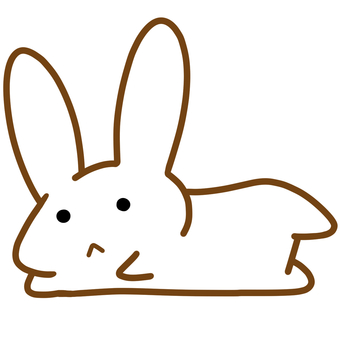 ゆるいうさぎぐうたら うさぎ,兎,動物,キャラクター,マスコット,手描き,手書き,白,ゆるい,かわいいのイラスト素材
