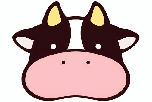 牛の顔 牛,動物,顔,正面,干支,丑年,年賀状,お正月,デフォルメ,抽象化のイラスト素材
