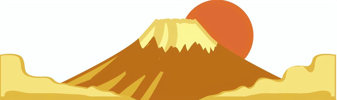 富士山夕日　 富士山,夕日,夕方,火山,風景,雲海,日本,自然,イメージのイラスト素材