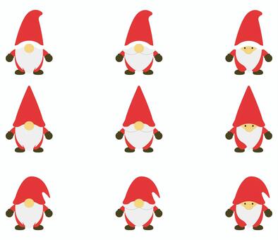 かわいいサンタの小人の妖精　赤 サンタ,サンタクロース,妖精,小人,サンタさん,クリスマス,トムテ,ニッセ,トントゥ,かわいいのイラスト素材