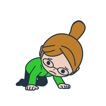 探す人 探し物,見つからない,困惑,見えない,探索,地面,主婦,女,普段着,日常のイラスト素材