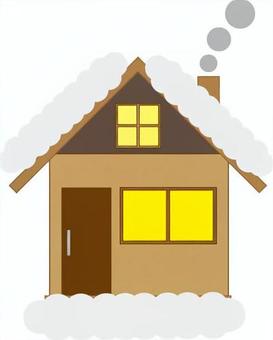 雪の積もった家