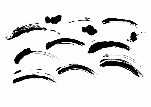 Illustration, fırça dokunuşu, eğri, dalgalı çizgi, 