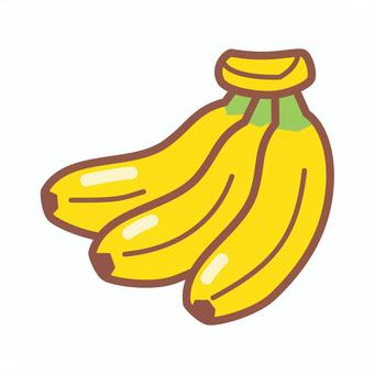 シンプルな黄色いバナナのイラスト