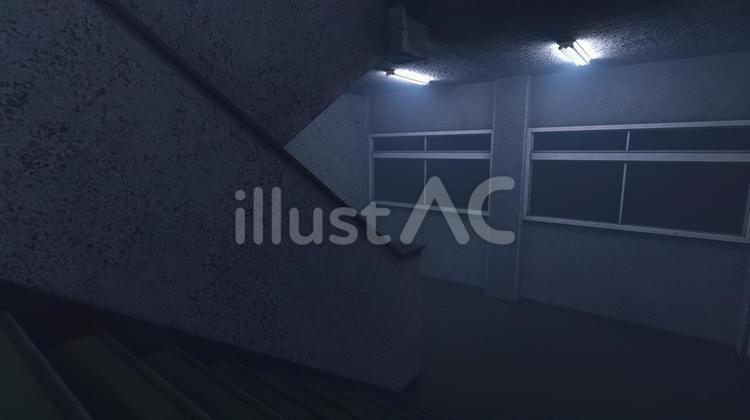 学校の階段　誰もいないはずの場所 階段,光,3dのイラスト素材