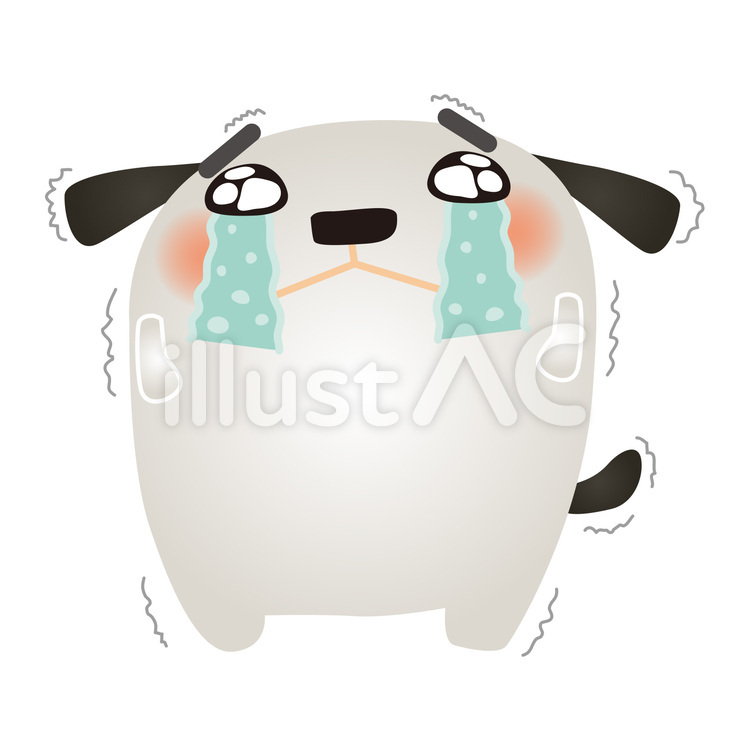 dw004 犬,涙,泣くのイラスト素材