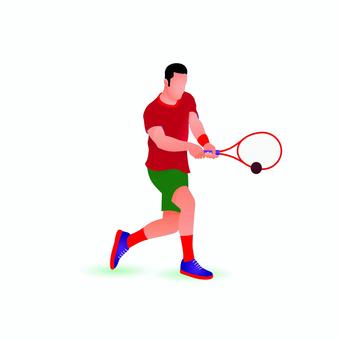 テニス 010 テニス,テニス選手,スポーツ,ラケット,ボール,男性,運動,スイング,試合,プレーヤーのイラスト素材