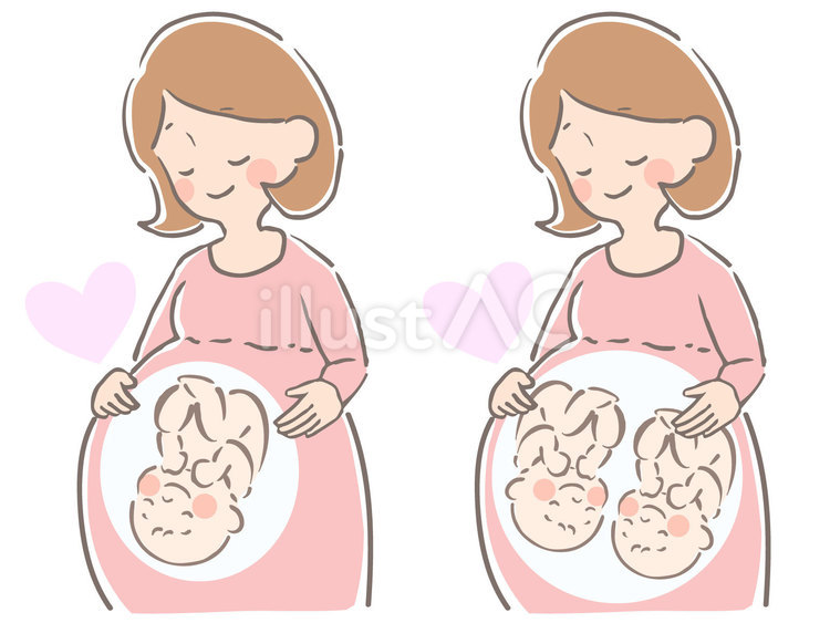 妊婦とお腹の中の赤ちゃん 妊婦,女性,赤ちゃんのイラスト素材