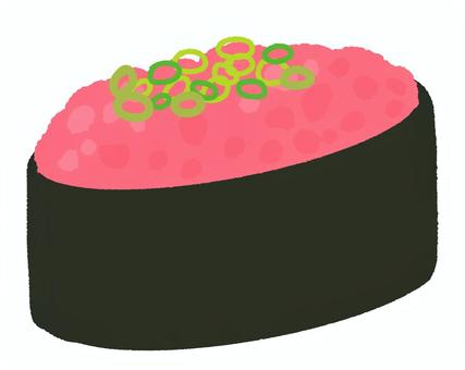 寿司(ねぎとろ軍艦) 寿司(ねぎとろ軍艦) ねぎとろ,寿司,軍艦,海苔,食べ物,和食,日本食のイラスト素材