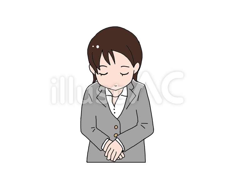 女性会社員　お辞儀 女性,会社員,お辞儀のイラスト素材