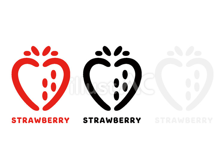 STRAWBERRYロゴマーク4 いちご,ロゴマーク,シンプルのイラスト素材