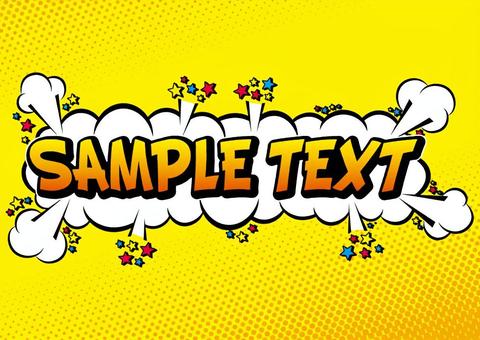 Horizontally long American comic style title frame, JPG, PNG and AI Horizontally long American comic style title frame, amekomi, pop, speech balloon, JPG, PNG and AI