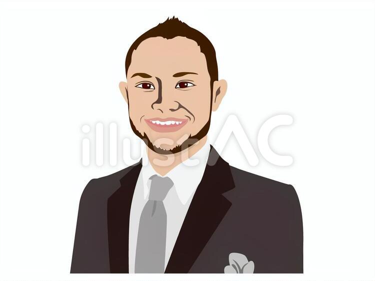 スーツを着た男性 男性,新郎,フォーマルのイラスト素材