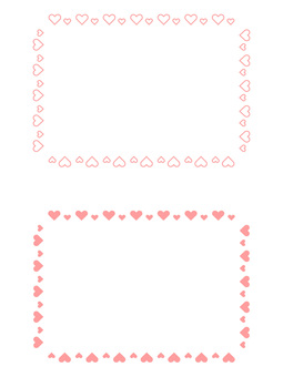 バレンタイン・ハートのフレームセット 背景,フレーム,ハート,バレンタイン,飾り枠,2月,装飾,飾り,横,ピンクのイラスト素材