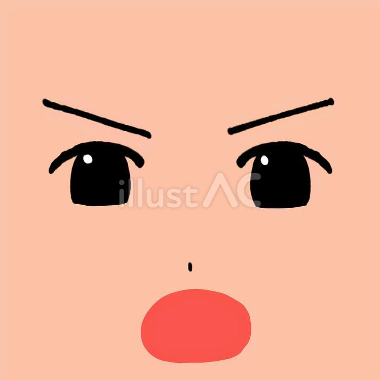 怒って叫ぶ顔のパーツ 怒り,叫ぶ,顔のイラスト素材