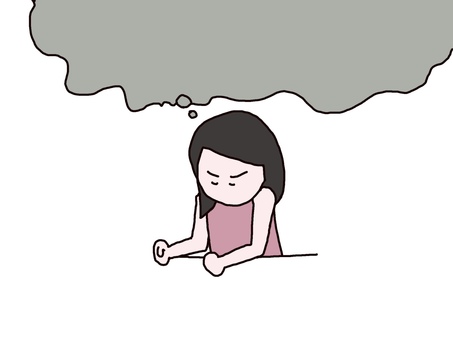 にぎりこぶし　女性 にぎりこぶし,モヤモヤ,女性,耐える,灰色のイラスト素材