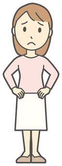  ロングヘア女性-549-全身