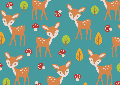 Illustration, bambi, суб олень, грибной, 