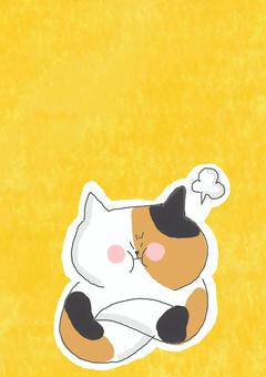 不機嫌な三毛猫ちゃん 不機嫌な三毛猫ちゃん かわいい,不機嫌,不満,不服,文句,怒る,怒り,プンプン,禁止,だめのイラスト素材