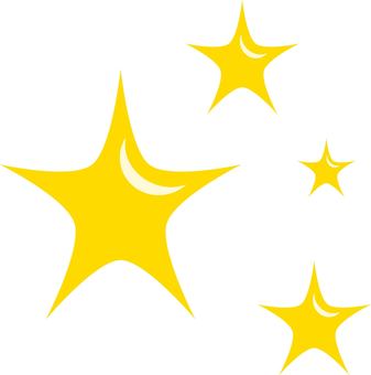 キラキラ星① 煌めき,複数,デジタル,ai,jpg,png,フラットイラスト,無料,主線なし,商用利用可のイラスト素材