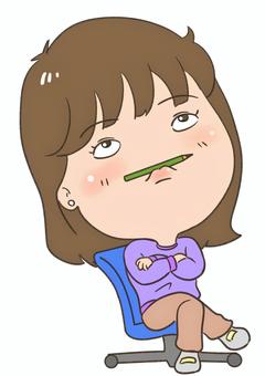 考える人 考える,人物,人,女性,若い,物思い,考え事,教師,保育士,介護士のイラスト素材