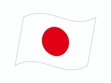 日本の国旗 日本,日の丸,日章旗,国旗,旗,なびく,はためく,ベクター,イラストのイラスト素材