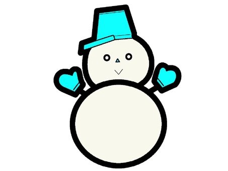 Illustration, snowman, bucket, handbag, 