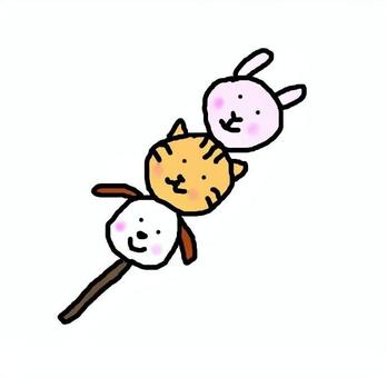 Illustration, rabbit, cat, dog, 