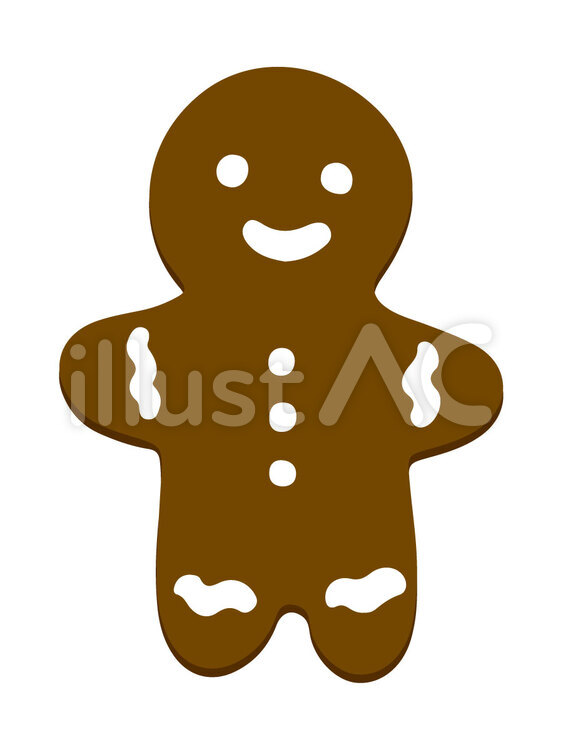 ジンジャーマンクッキー チョコイラスト No 無料イラストなら イラストac