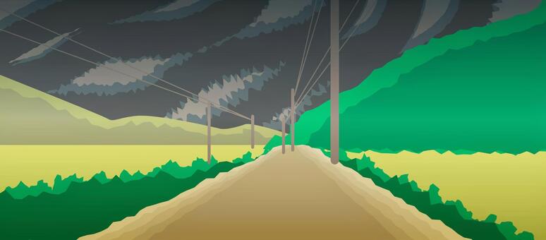 Illustration, the countryside, shalley road, farm road, 