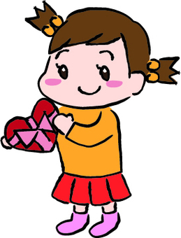 little girl giving valentine chocolate, little girl giving valentine chocolate, valentine's day, chocolate, present,