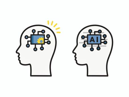 AI　人工知能のアイコン ai,人工知能,プログラミング,ロボティクス,アイコン,システム,テクノロジー,ハイテク,頭脳,アイデアのイラスト素材