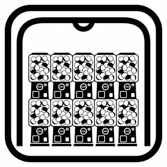 カプセルトイコーナーを案内する標識 カプセルトイ,ガチャガチャ,自動販売機,カプセル,自販機,コーナー,ゲームセンター,娯楽,ボール,景品のイラスト素材