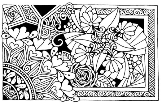 Illustration, zentangle, monochrome, art, 