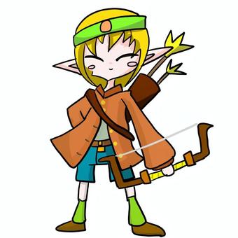 アーチャーエルフ 弓,エルフ,アーチャー,モンスター,可愛い,ファンタジー,rpgのイラスト素材