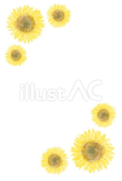 ヒマワリの花フレームはがきサイズ