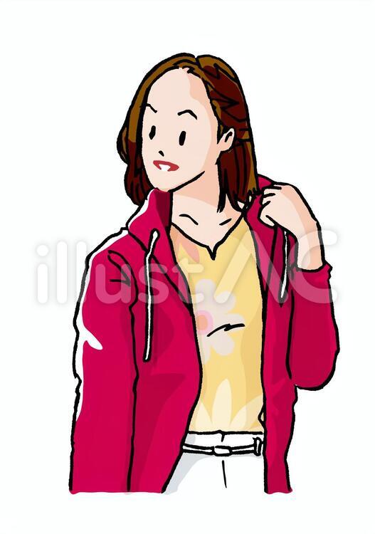 パーカーのお姉さんイラスト No 無料イラストなら イラストac
