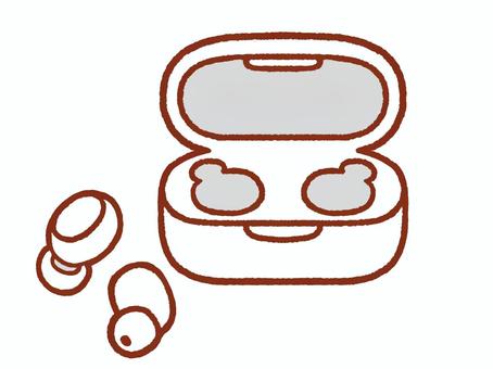 白いワイヤレスイヤホン イヤホン,ワイヤレス,ワイヤレスイヤホンのイラスト素材