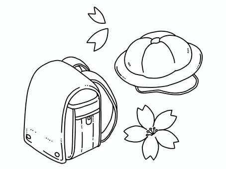 Illustration, Illustration, cherry blossoms, entrance ceremony, hat,