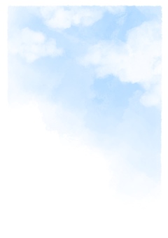 シンプルな水彩の空 手描き背景 縦 空,水彩,縦長,手描き,青空,雲,晴れ,絵葉書,カード,ポスターのイラスト素材