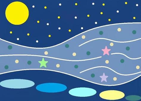天の川 天の川,星空,月,夜,願い,川,マルのイラスト素材