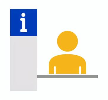 インフォメーションカウンター インフォメーションカウンター,受付,サービスカウンター,係員,情報,窓口,問い合わせ,人物のイラスト素材