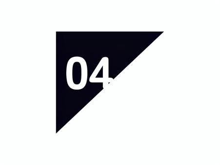 ナンバリング　三角　ネイビー　４ レトロ,カラフル,数字,ナンバリング,おしゃれ,かわいい,見出し,ポップ,シンプル,三角のイラスト素材