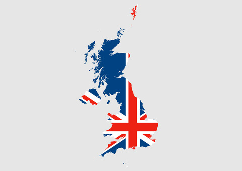 イギリスの地図（国旗柄） イギリス,地図,国旗,外国,海外,地理,土地,国土,地形,世界のイラスト素材