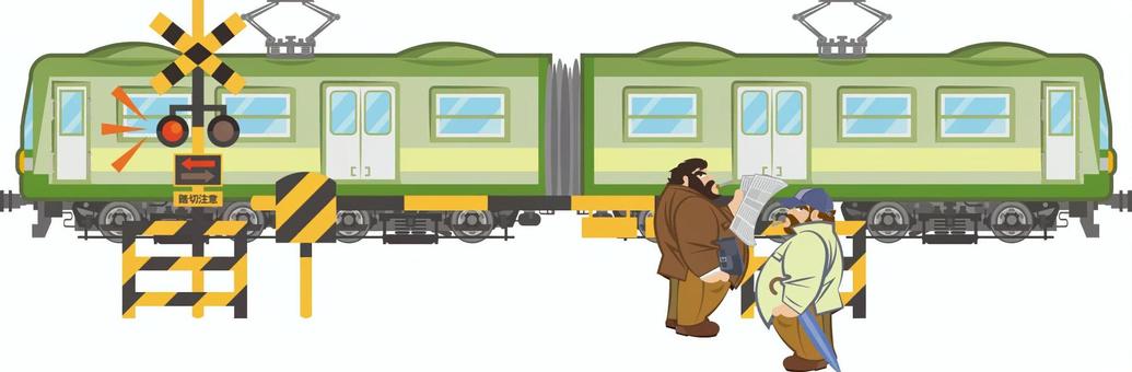 電車待ちするオッサン