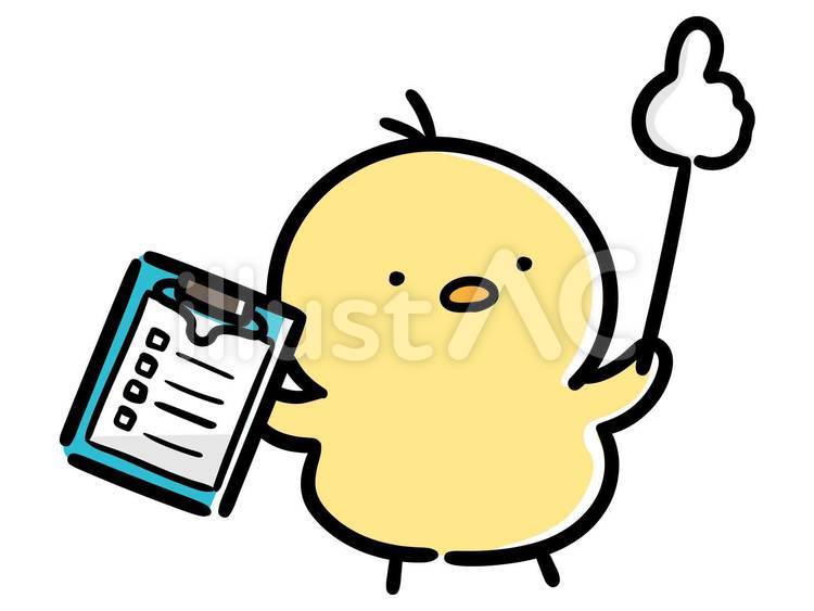 アンケート結果をもとにプレゼンするひよこ ひよこ,プレゼン,アンケートのイラスト素材