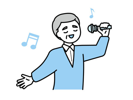 歌う高齢者のイラスト06 歌う高齢者のイラスト06 人物,男性,高齢者,おじいちゃん,祖父,中年,趣味,歌,カラオケ,合唱のイラスト素材