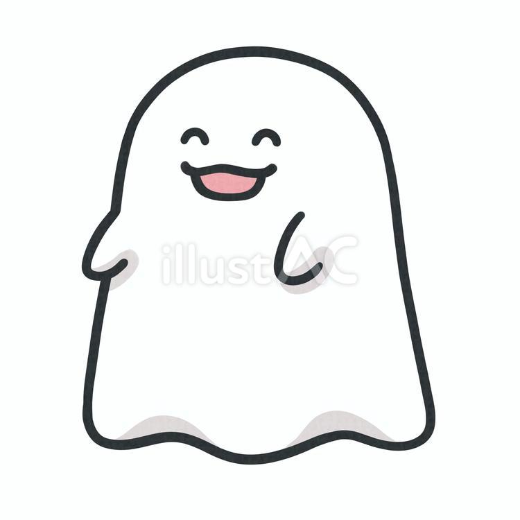 にっこり笑顔のシーツおばけ お化け,幽霊,シーツのイラスト素材